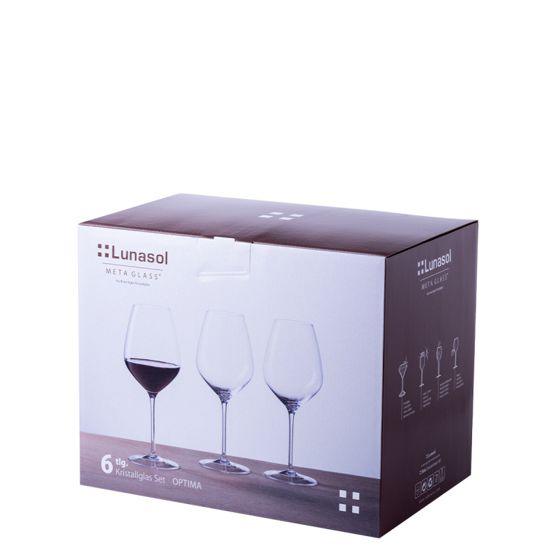 Rotweingläser 570 ml 6er-Set - Optima Glas Lunasol