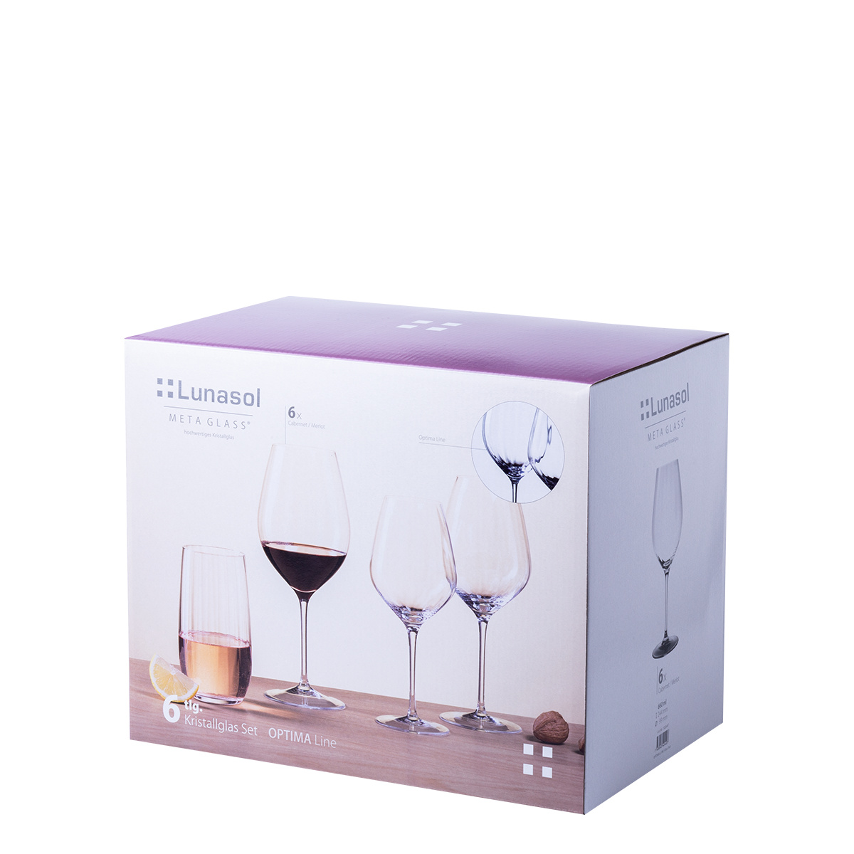 Calici da vino rosso 660 ml set 6 pz - Optima Line Glas Lunasol