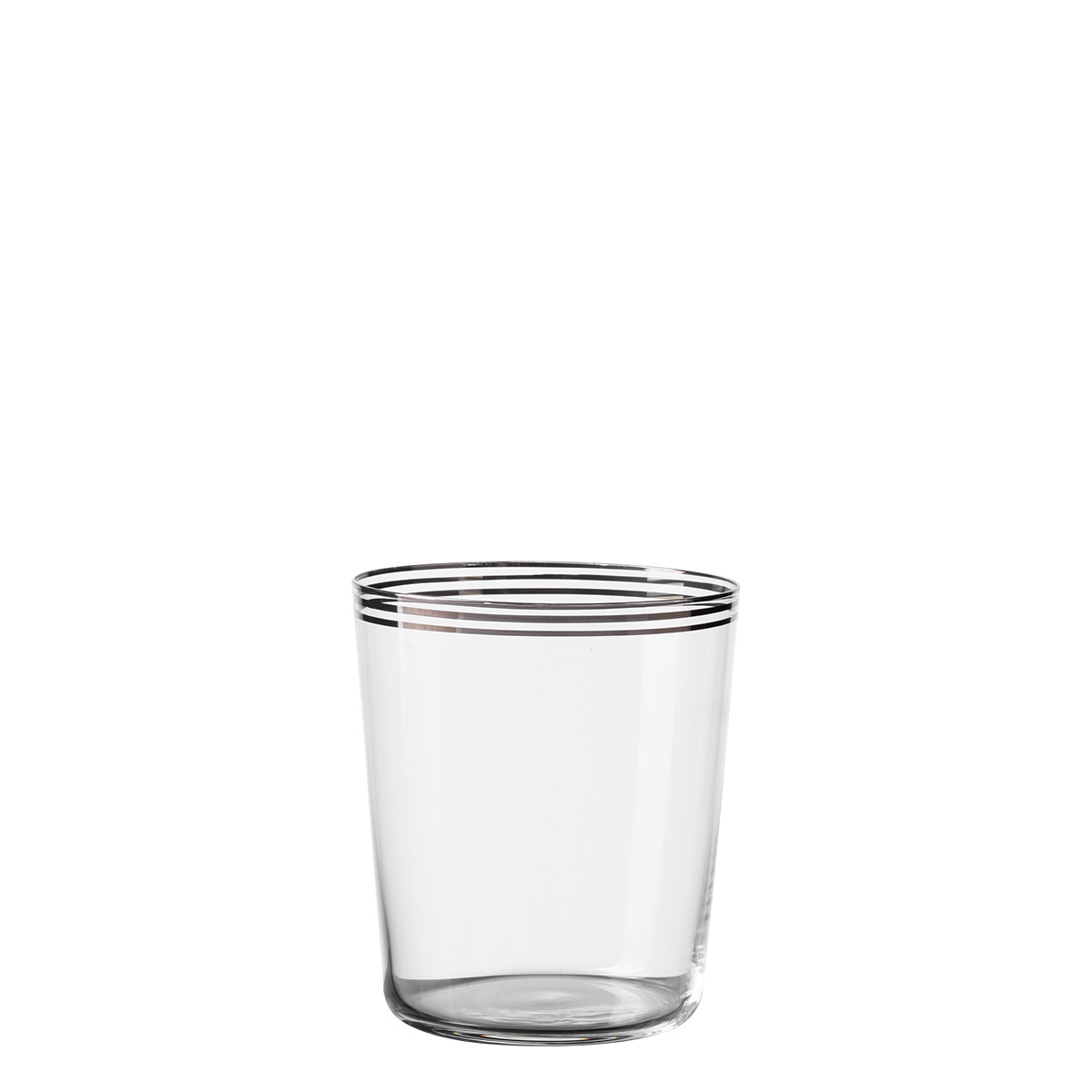 Tumbler glasses with three platinum stripes 440 ml set of 6 - 21st Century Glas
