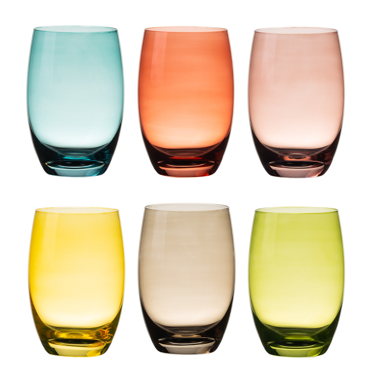 Colored Tumbler glasses 460 ml 6 pcs — Optima Glas Lunasol