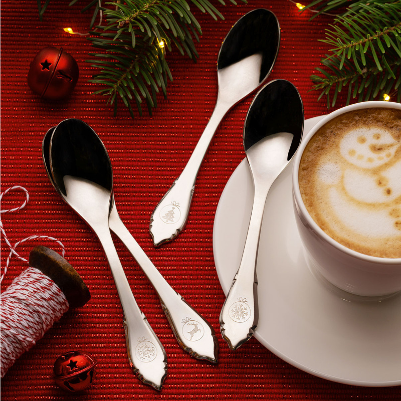 Cucchiaini da caffè Duke 4 pezzi natalizi | Sola