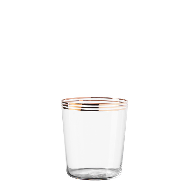Tumbler glasses with three gold stripes 440 ml set of 6 - 21st Century Glas
