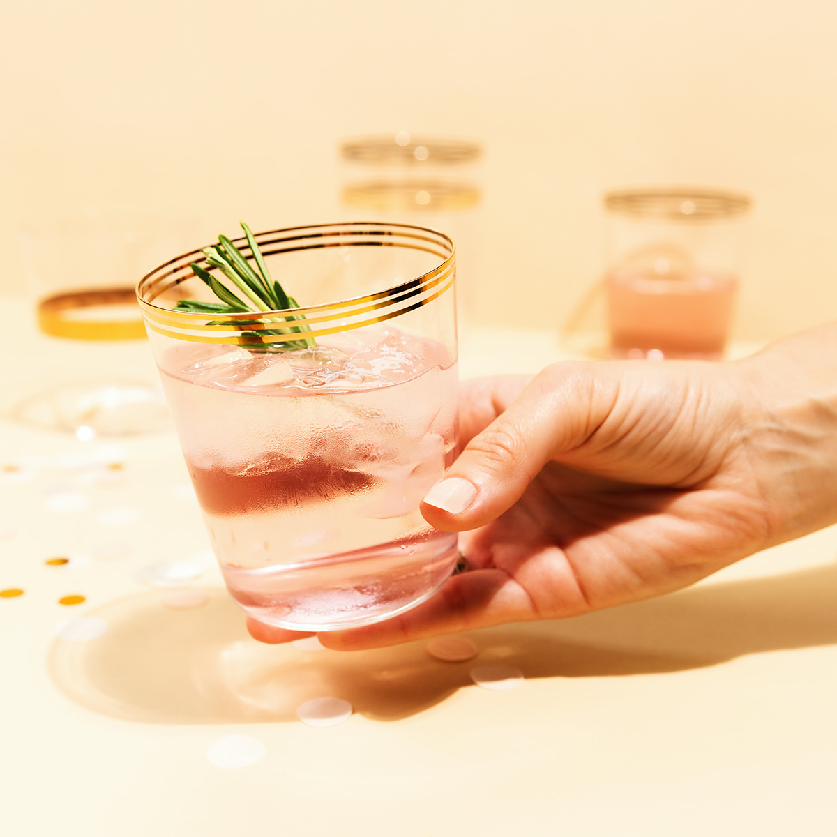Bicchieri Tumbler con tre strisce dorate 440 ml set da 6 - 21st Century Glas