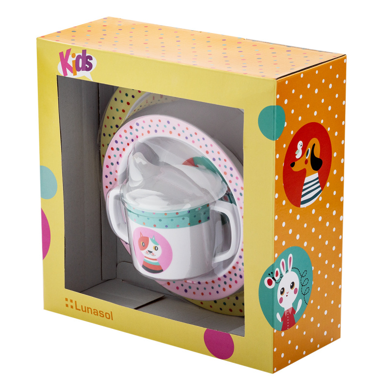Set bimbi in melamina 3 pezzi – Kids WORLD Animals