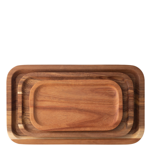 Rectangular serving tray medium Acacia 25 x 14 cm - FLOW Wooden