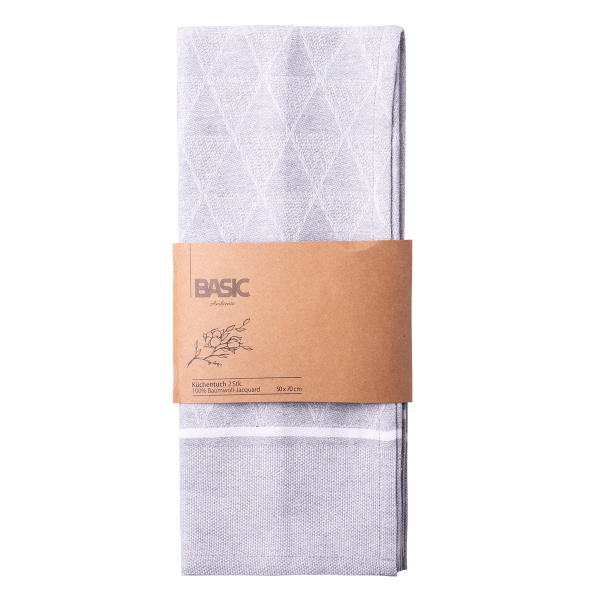 Strofinaccio da cucina grigio chiaro 50 x 70 cm 2 pz – Basic Ambiente