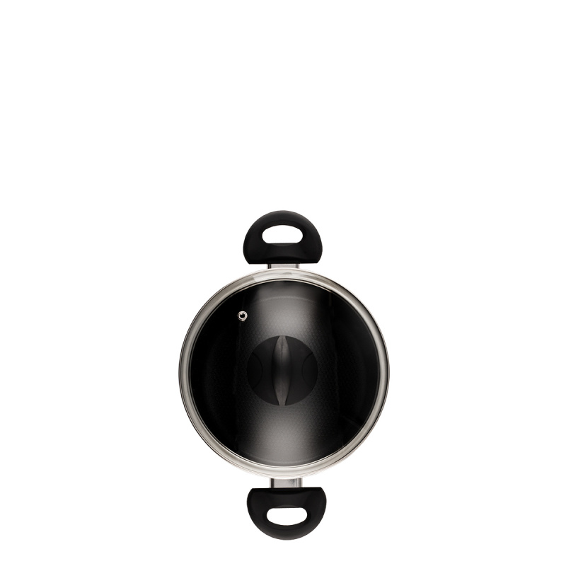 Kasserolle 20 cm mit Glasdeckel Venus Lunasol Induktion black