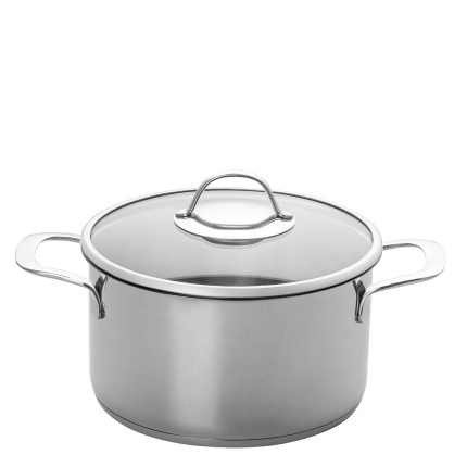 Pot with glass lid ø 24 cm | Orion Inox