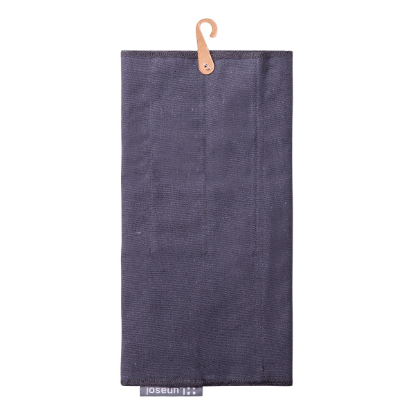 Steel gray cotton case for storing cutlery 52 x 26 cm - Basic Ambiente