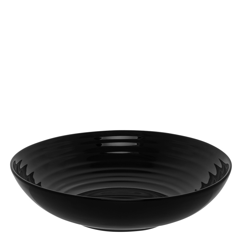 Assiette creuse Gaya RGB Spiral noire 23,5 cm