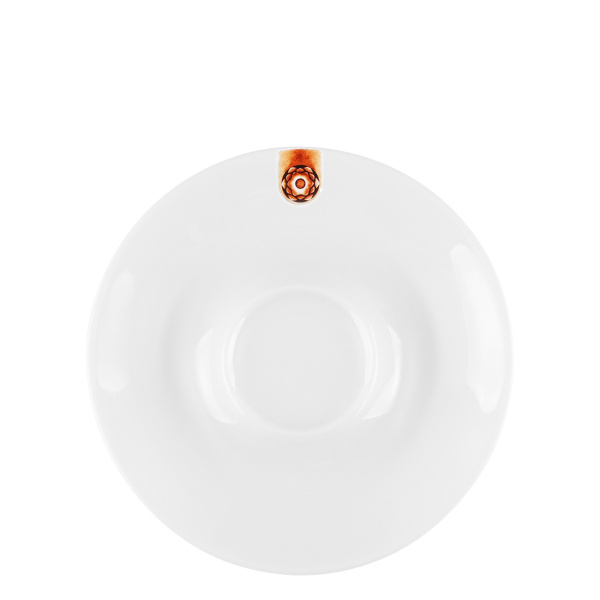 Kaffee-/Teeuntertasse mit braunem Ornament 15 cm – Gaya RGB