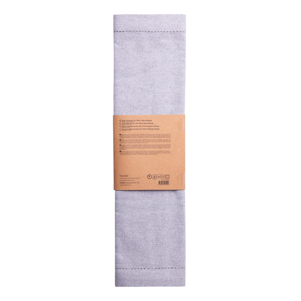 Light grey cotton table runner 50 x 140 cm – Basic Ambiente