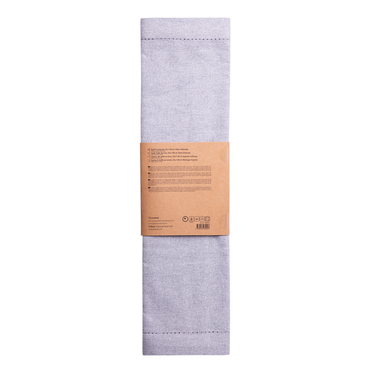 Light grey cotton table runner 50 x 140 cm – Basic Ambiente