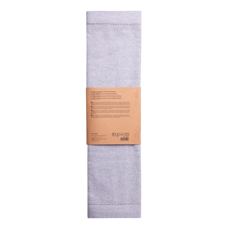 Light grey cotton table runner 50 x 140 cm – Basic Ambiente