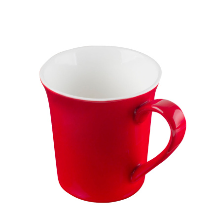 Kaffeebecher mit Henkel konisch rot - RGB