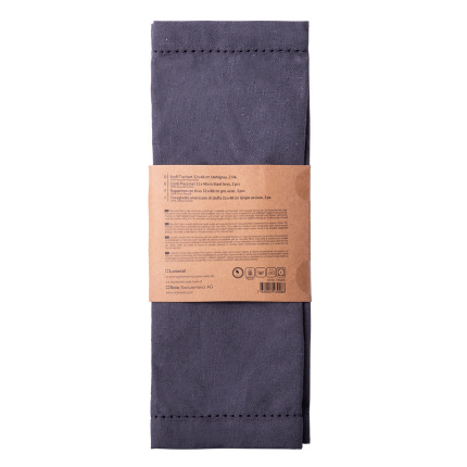 Steel grey cotton placemat 32 x 48 cm 2 pcs – Basic Ambiente