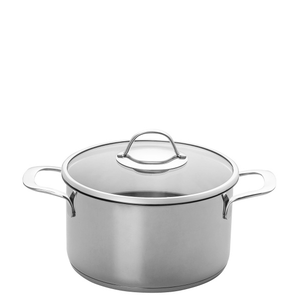 Topf mit Glasdeckel ø 22 cm | Orion Inox