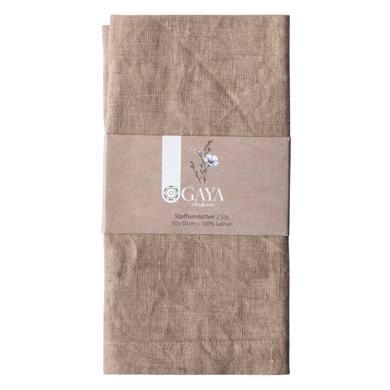 Tovaglioli in lino bronzo 50 x 50 cm 2 pz - Gaya Ambiente