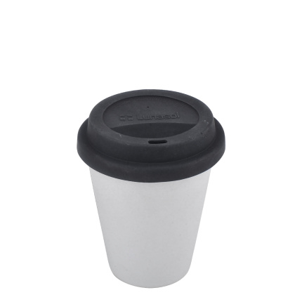 Mug weiss mit Silikondeckel schwarz 2 dl - Traveller Lunasol