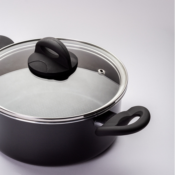 Casseruola con coperchio in vetro ø 20 cm - Venus Lunasol Induktion black