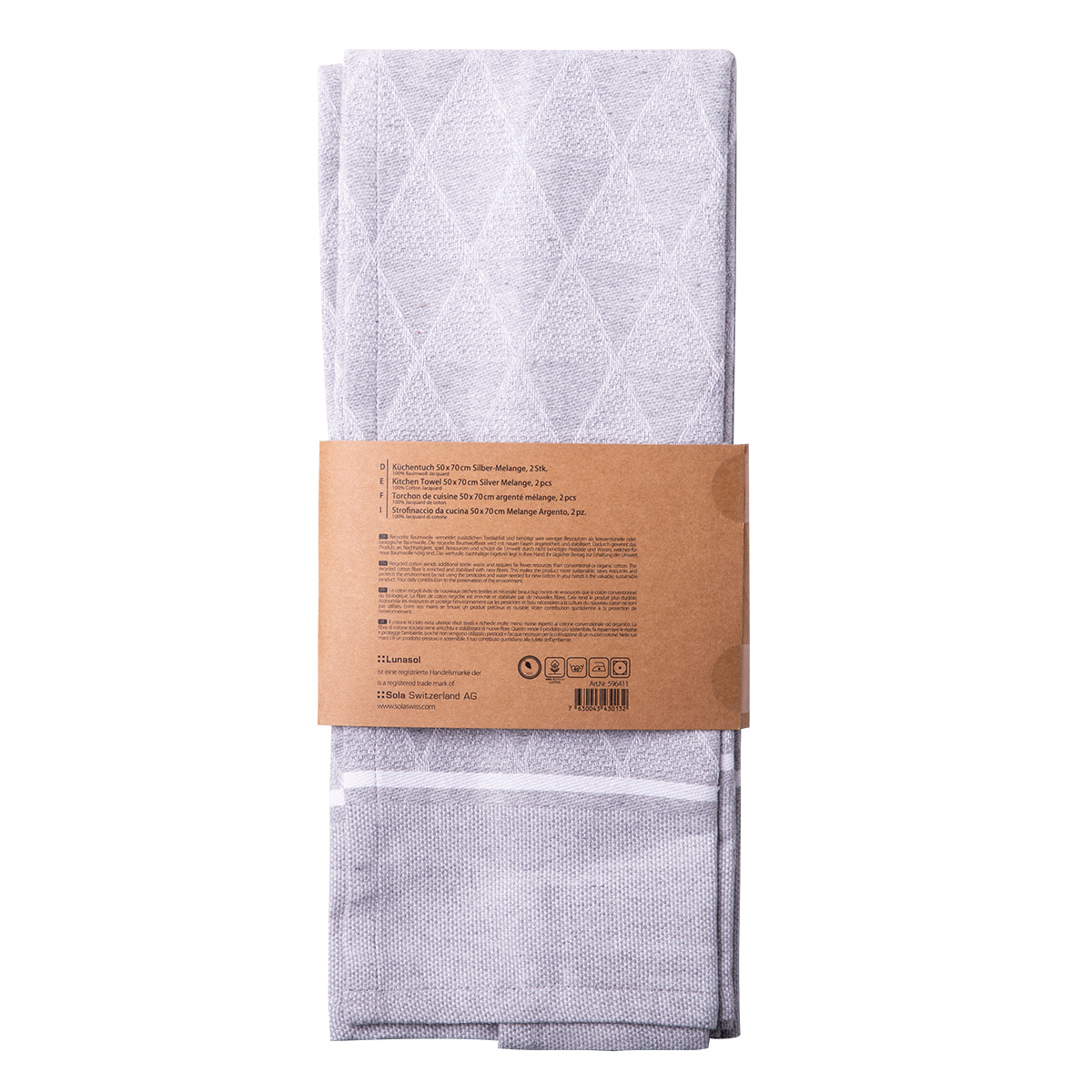 Light grey kitchen towel 50 x 70 cm 2 pcs – Basic Ambiente