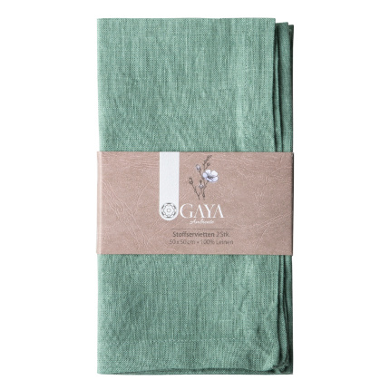Sea green linen napkins 50 x 50 cm 2 pcs - Gaya Ambiente
