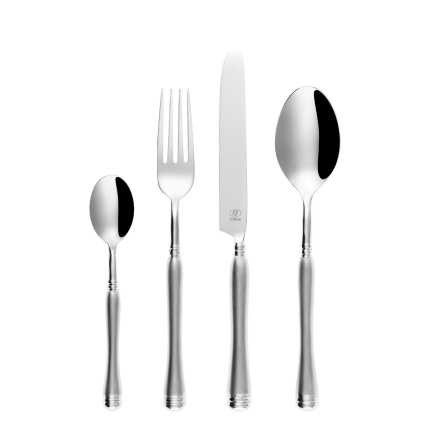 Set de couverts 24 pcs. à manche creux Dessert - Eva / Select manche matt