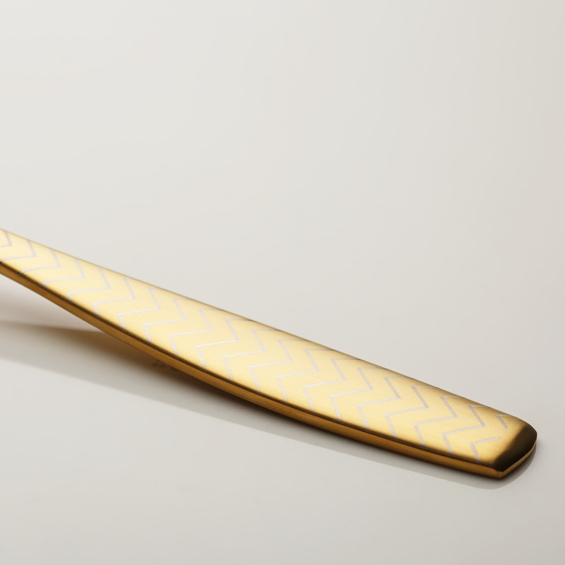 24-Piece Cutlery Set - Gaya All Satin Gold - Chevron