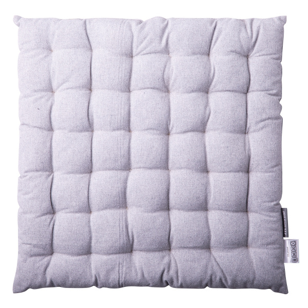 Light grey cotton chair cushion 40 x 40 x 4 cm – Basic Ambiente