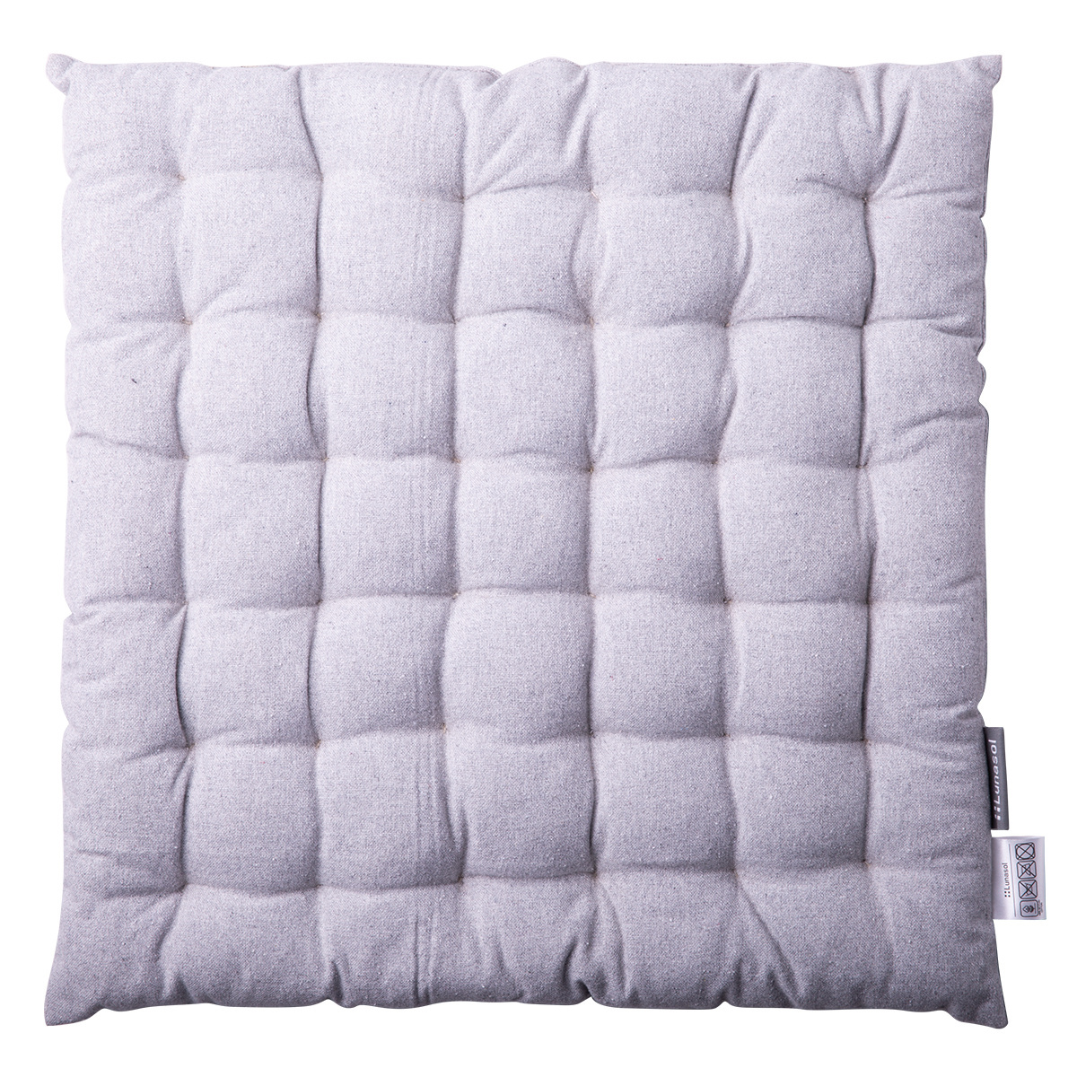 Light grey cotton chair cushion 40 x 40 x 4 cm – Basic Ambiente
