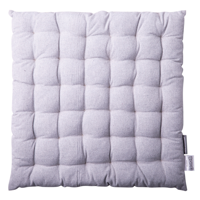Light grey cotton chair cushion 40 x 40 x 4 cm – Basic Ambiente