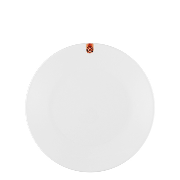 Teller flach Coupe mit braunem Ornament 25 cm – Gaya RGB