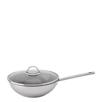 Wok mit Glasdeckel ø 28 cm | Orion Inox