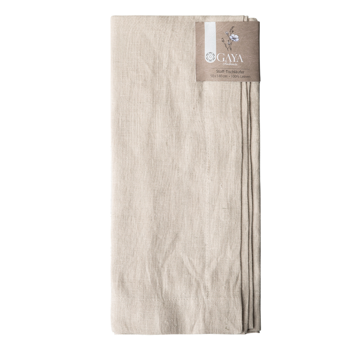 Chemin de table en lin couleur craie 50 x 140 cm - Gaya Ambiente