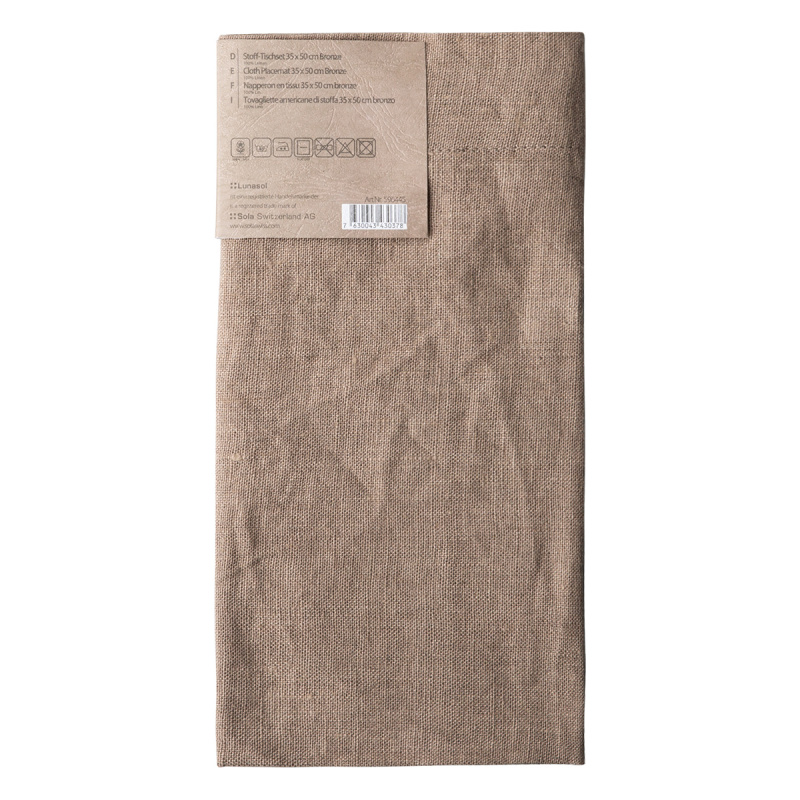 Bronzefarbene Leinen-Tischset 35 x 50 cm - Gaya Ambiente