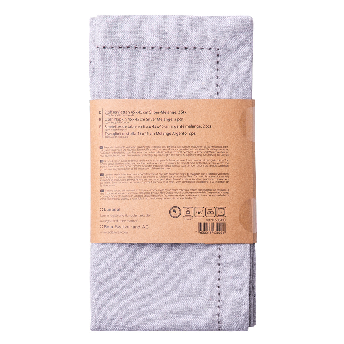 Tovaglioli in cotone grigio chiaro 45 x 45 cm 2 pz – Basic Ambiente