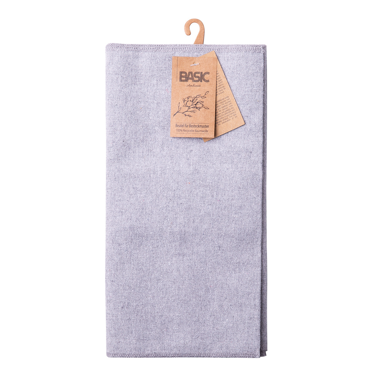Light gray cotton case for storing cutlery 52 x 26 cm - Basic Ambiente