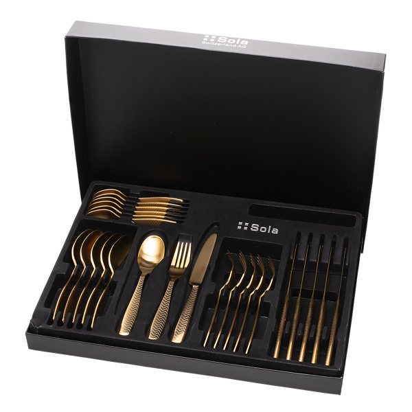 Set di posate 24 pezzi - Gaya All Satin oro - Chevron