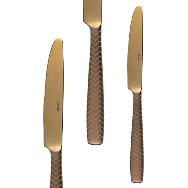 Set di posate 24 pezzi - Gaya All Satin oro - Chevron