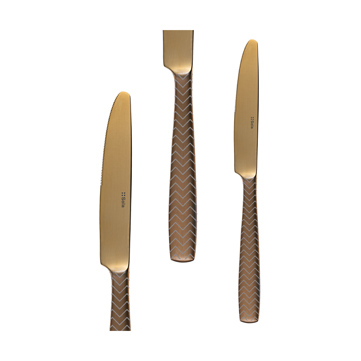 24-Piece Cutlery Set - Gaya All Satin Gold - Chevron