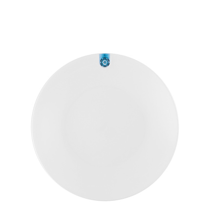 Teller flach Coupe mit blauem Ornament 20,5 cm – Gaya RGB