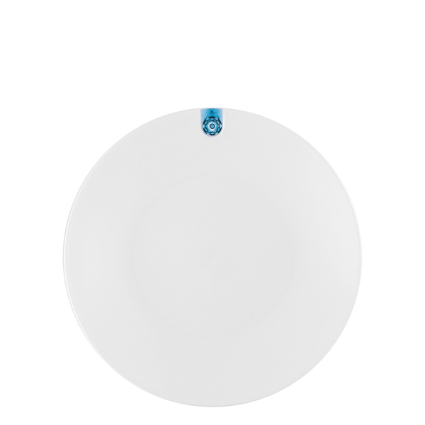 Teller flach Coupe mit blauem Ornament 20,5 cm – Gaya RGB