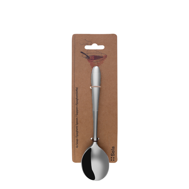 Set di 4 cucchiai per zuppa/spaghetti - Basic Alpha