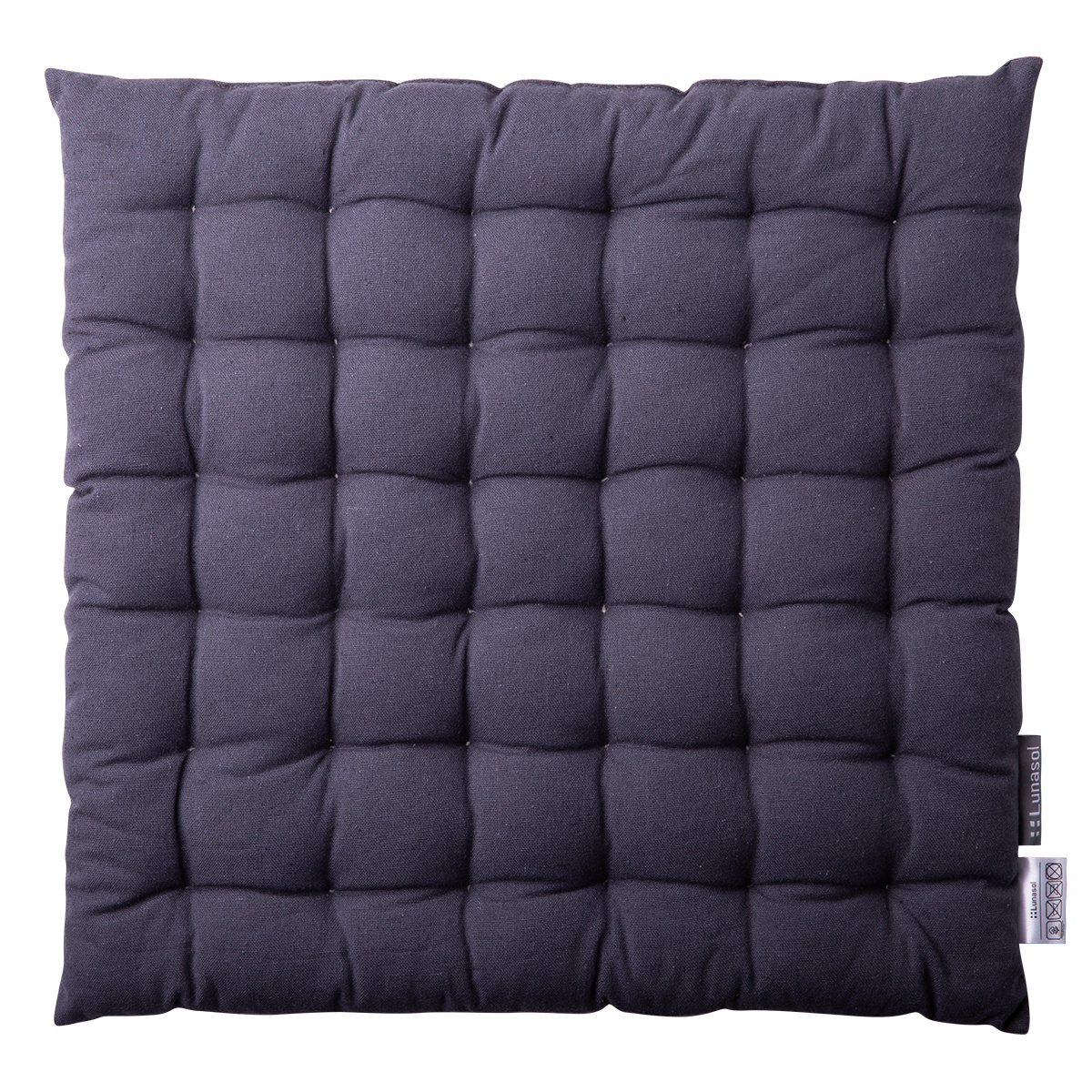 Steel grey cotton chair cushion 40 x 40 x 4 cm – Basic Ambiente