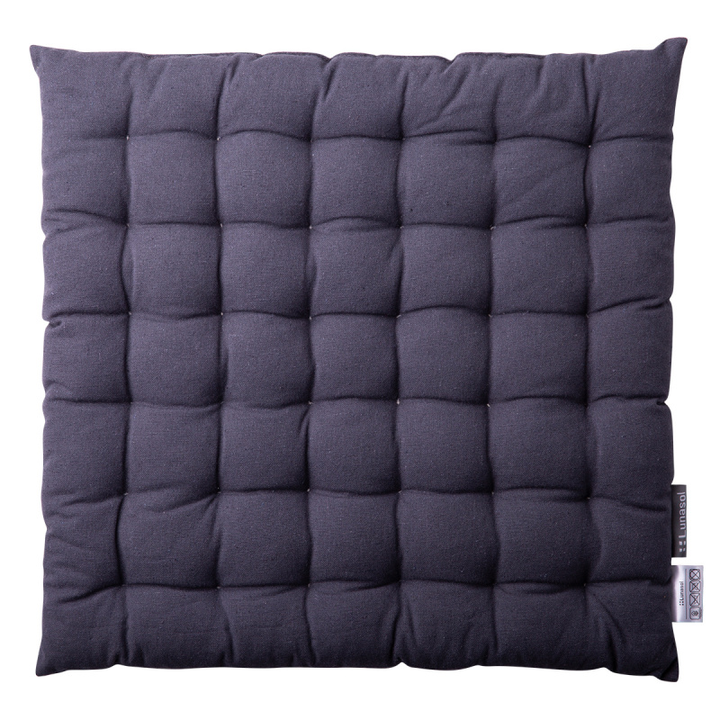 Steel grey cotton chair cushion 40 x 40 x 4 cm – Basic Ambiente