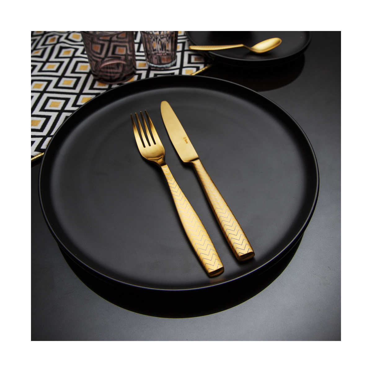 Set di posate 24 pezzi - Gaya All Satin oro - Chevron