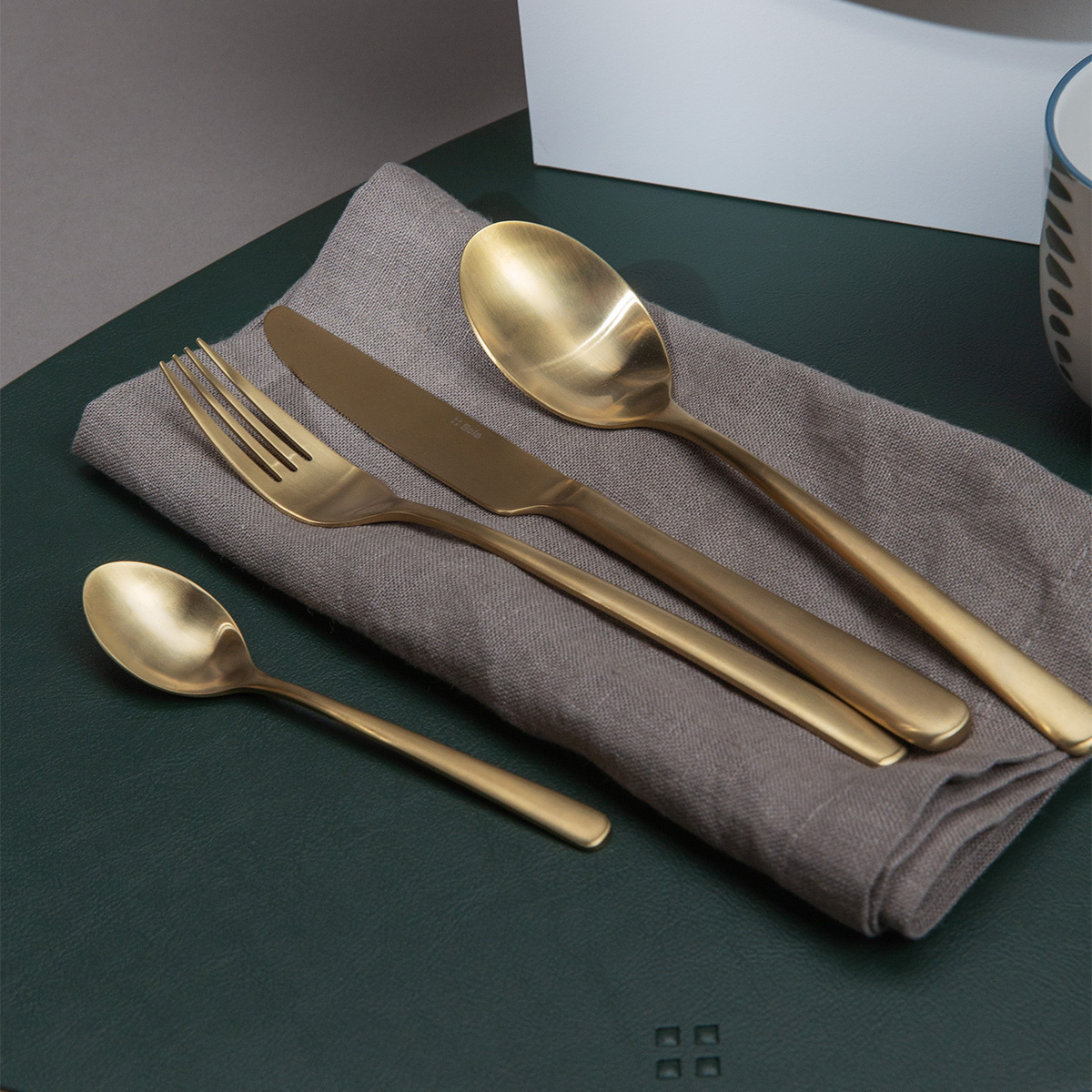 Schieferfarbene Leinenservietten 50 x 50 cm 2 Stk. - Gaya Ambiente