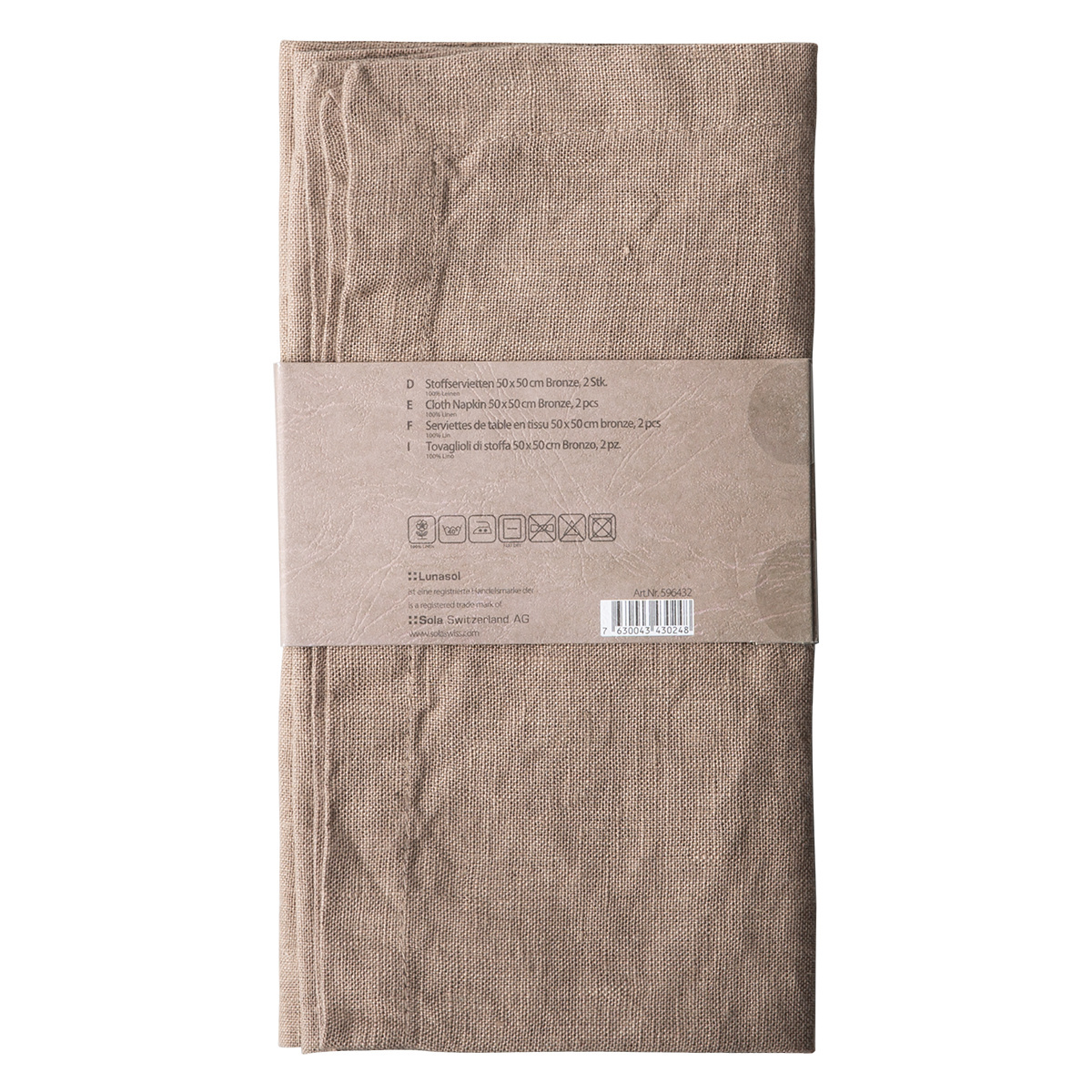 Tovaglioli in lino bronzo 50 x 50 cm 2 pz - Gaya Ambiente