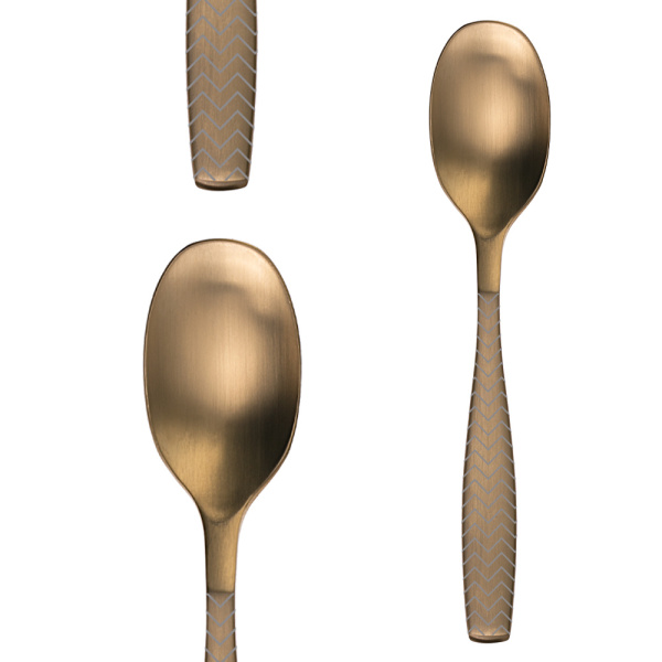 24-Piece Cutlery Set - Gaya All Satin Gold - Chevron