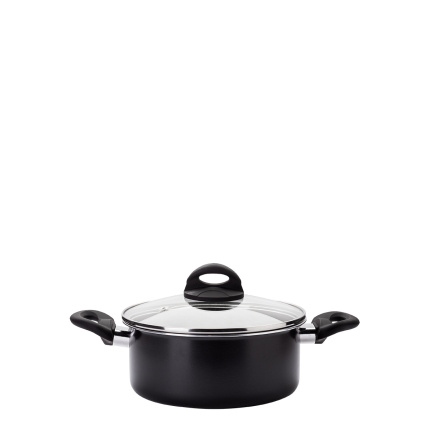 Pot with glass lid ø 20 cm - Venus Lunasol Induction black